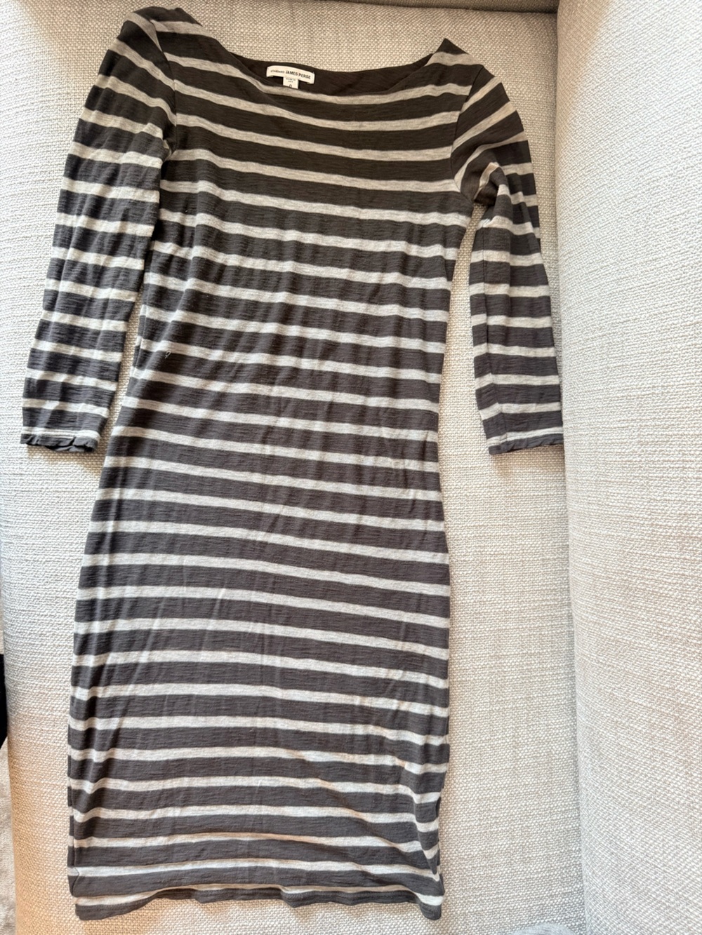 James Perse dark Gray and light Gray Striped Knit Dress